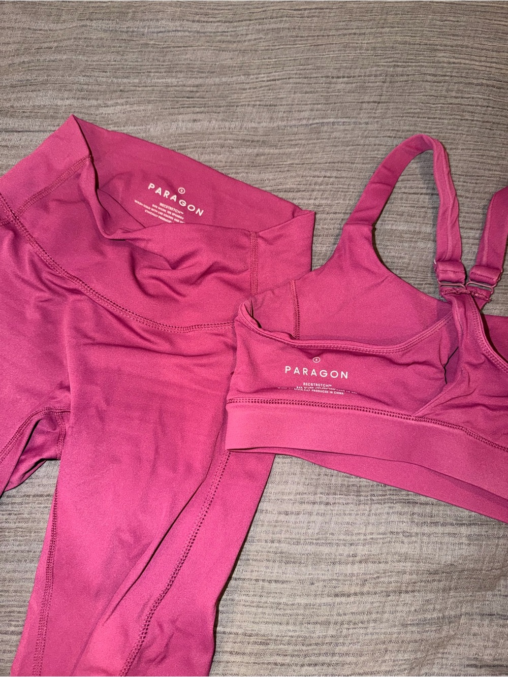 PARAGON Pink Supportive Sports Bra and Matching Leggings Set